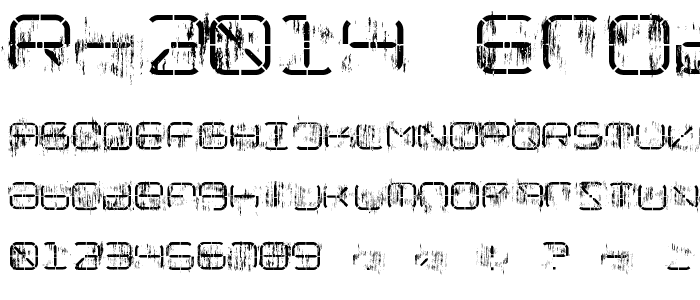 R-2014 Eroded font